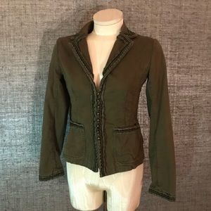 J. Crew Chino army green brass ball buttons jacket